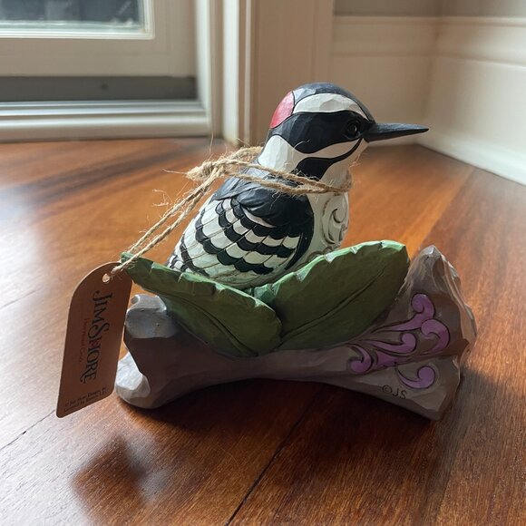 NEW Jim Shore "Nature's Drummer" Downy Woodpecker Bird Figurine - Picture 2 of 9